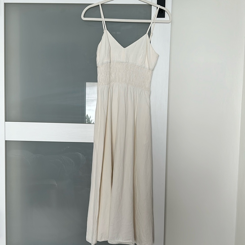 Zara Linen Midi Dress XS